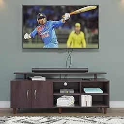 VIKI | Engineered Wood TV Entertainment Unit for Living Room, Set Top Box Stand/TV Cabinet with 2 Door, 2 Open Shelf & Extension (140Wx48H) | DIY, 1 Year Warranty | Dark Wenge-picture-14