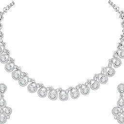 atasi international Diamond/Stones Necklace Set with Earrings for Women | Stylish Jewellery for Party, Wedding and Festive Occasions | Fashion Accessories-picture-17
