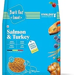 BARK OUT LOUD/Vivaldis- Fresh Salmon & Turkey | Small/Mini Adult Dog Food | Low Grain | Rich Novel Protein & Prebiotics, Super Herbs | Fish Dry Kibbles for Dogs - 1kg-picture-21