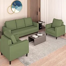 Adorn India Chandler Decent 3+1+1 5 Seater Sofa Set (Green) (3 Year Warranty)-picture-33