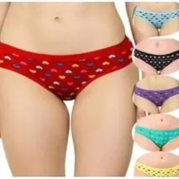 skmodel stylish Women's Cotton Mid Waist Bikini Panty Hard Print (Pack of 6)-picture-27
