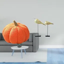 MERISHOPP Halloween Pumpkin Pillows Stuffed Plush Sofa Cushion and Wood Bird Statues Animal Figurines Modern Decorative Ornaments for Bedroom Desk Decor-image-73