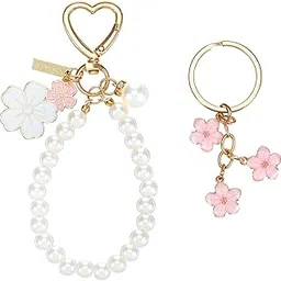 2 Pcs Cute Keychains for Women, Flowers Charms Keyring, Car Keychain, Bag Accessories for Everyday Use, Travel, Gift, Zinc Alloy, 13cm x 5cm x 1cm-image-6