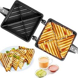 blluex Aluminium Home And Kitchen- Jumbo Gas Toaster 4 Cuts Non-Stick Gas Sandwich Maker | Sandwich Toaster Jumbo 4 Slice (Kml Square 4 Cuts Jumbo Toaster)(Model- Pp130), Multicolor-picture-15
