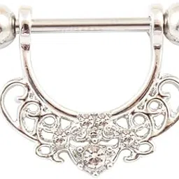 fizzoqi Heart-Shaped Nipple Ring | Stainless Steel Chest Piercing Jewelry for Women & Men-picture-16