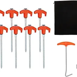 THE STYLE SUTRA® 8X Tent Stakes Anchors Lightweight Screw Pegs for Outdoor Backpacking Canopy-picture-49