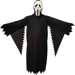 Kaku Fancy Dresses Black Horror Ghost Halloween Costume/California Cosplay Costume For Boys & Girls - Black-picture-25