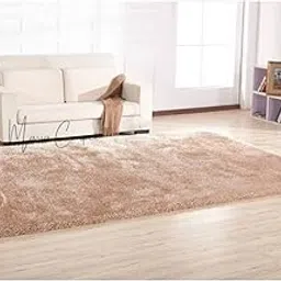 MARIA CARPET Bright Silk Shaggy Carpet Contemporary Collection Export Carpets for Living Room 6x9 feet Light Gold Colour Shaggy Area Rug Carpet Gold Shaggy Carpet Thick Soft Pile 2 inch Pile-image-24