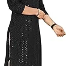 grantox Men's Lakhnavi Embroidered Mandarin Collar Adjustable Cotton Full Sleeve Kurta_107-picture-29