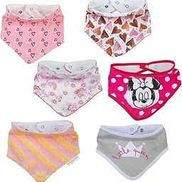Comfibumss Baby Pure Cotton Dribble Bibs Multicolored (0-2 Years, Pack of 6) Little Princess (Girls Edition)-image-2