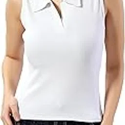 trasa Women’s Sleeveless Rib Knitted Cotton Racer Back Tank Tops Collared Neck Crop Tank Tops - Available Sizes -XS, S, M,L,XL,2XL-picture-47