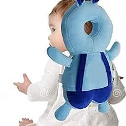 HUG PUPPY Baby Head Protector Cushion Plush Soft Toy-Full Protection Helmet Baby Head Protector Child Adjustable Shoulder Strap Mustard Seed Head Shaping Pillow Set of 3 (Light Blue)-picture-15