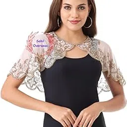 Women's Net Poncho Trendy Net Capes Poncho And Shrug For Girls Full Embroidery-picture-20