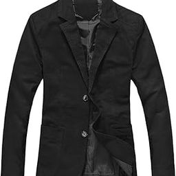 chroes Men's Cotton Casual Slim Fit Suit Jacket |Black |S-picture-24