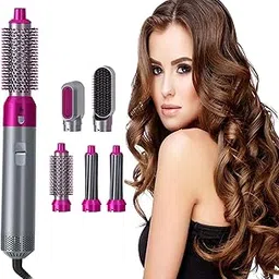 SHREVI Hot Air Brush 5 In 1 Multifunctional Hair Dryer & Volumizer Hair Straightener Rotating Hair Brush Styler Comb Styling Curling Iron Hot Air Style, 1000 Watts-picture-25