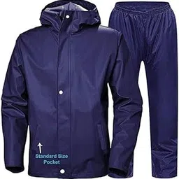 camison Men's Raincoat Waterproof for Bike Reversible Double Layer with Hood Raincoat for Men. Set of Top and Bottom Packed in a Storage Bag image 1