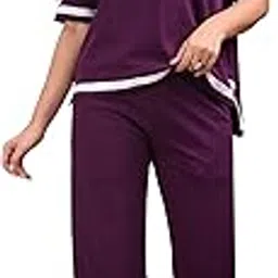 yagnapurush Women's CoOrd Set Ribbed Pajama Set Casual Wear Pant Top Set & Long Cut Pants Set Full Pair Solid Color Two-Piece Set Long Sleeve Top & Wide Leg Pants Co-ord SetYAG-157-picture-32