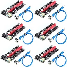 Xsentuals PCIe Riser for Bitcoin Litecoin ETH Coin Mining,VER009S GPU Riser Express Kits 16X to 1X (Dual 6PIN / MOLEX),60cm USB 3.0 Cable VER009S 6PCS-image-7