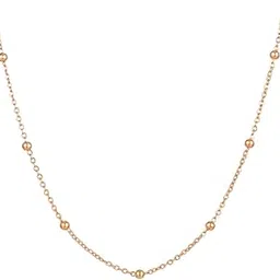 vama Simple Rosegold Plated Beads Necklace Chain Ball Beaded Link Combo Neck Chains For Women & Girls - 1mm - (18 Inches)-picture-49