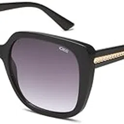 idee 100% UV protected sunglasses for Women with Shiny Black Polycarbonate frame | Size - Large with Greycolored lens-picture-16