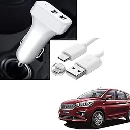 Kozdiko 5.1 Amp 2 USB Fast Car Charger with C-Type Cable for Maruti Suzuki Ertiga New 2019-picture-29
