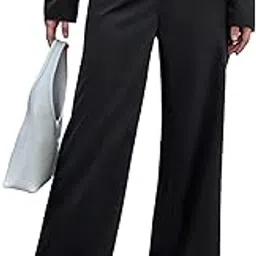 fnocks Wide Leg Pants Woman Pants High Waisted Work Pants Long Casual Pants Summer Trousers-picture-37
