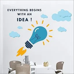 StickMe 'Everything Begins with an Idea - Office - Motivational - Inspirational - Quotes - Wall Sticker ' -SM560 (Multi Colour, Vinyl - 100cm X 80 cm)-picture-70