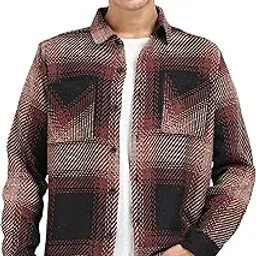 stitchx Men's Full Sleeve Overshirt Checkered Textured Shacket XS-2XL-picture-13