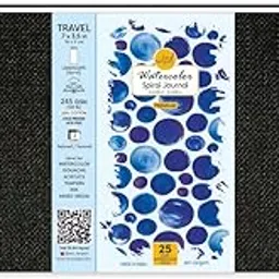 Zen SANGAM Bookmark 18.5x9 cm Spiral Watercolor Journal | 245 GSM 20% Cotton Cold Pressed | 25 Sheets (50 Pages) | Portable and Easy to Carry Sketchbook for Travel Artists & Professionals | Acid-Free image 1