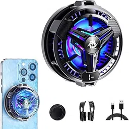 Phone Cooler Gaming Fan,Phone Cooler for Gaming,LED Mobile Fan with Digital Display Radiator Case for iPhone Android Smartphones from 4.5 to 7in Live Streaming image 1