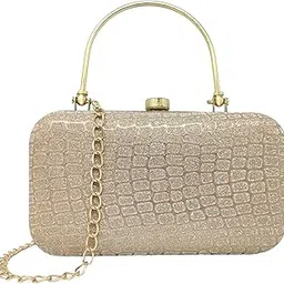 ailtino Evening Clutch Purse, Glitter Crocodile Pattern, Gold Metal Handle, Shoulder Chain Strap for women and Girls-picture-21
