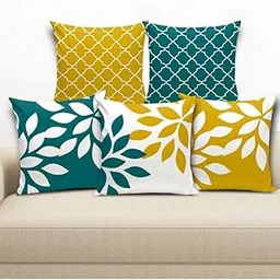 Soft Fabric Designer Decorative Printed Cushion Cover Decorations for Sofa Living Room Set of 5 12 x 12 inch Multi (MULTIMFCC23)-picture-11