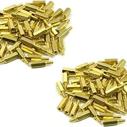 Tsnamay M2.5 x 11mm + 6mm Male to Female Thread Brass Hexagon Hex Standoff Spacer Pillars - (100 Pcs)-picture-22