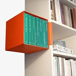 OGFC 50411 Metal Add-on Book Shelf/Metal Clip Shelf/Hanging Shelf/Wardrobe Organizer/Cupboard Organizer Shelf / 12"x12" - Red-picture-41