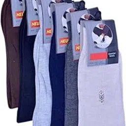 ephemeral CLASS Thermal Socks For Men Thick Heavy Duty Cushioned Towel Woolen Socks, Calf Length Warm Winter Wear Hi-Performance Socks, Pack of 3 Pairs, Free Size, Multicolored-picture-11