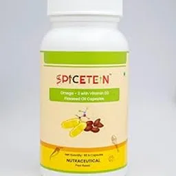 Spicetein Omega 3 6 9 with Vitamin D3 & E, 1400mg Gelatin Free Vegetarian 60 N Capsules for Cardio, Bone & Skin Wellness-image-4