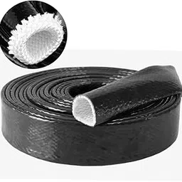 10 Feet Length Heat Shielded Fire Thermo Armor Fire Sleeve 1/4" ID,Silicone Coated Fiberglass Heat Protection for Automotive Hose Lines & Electrical Wiring（Black 1/4" x10 Feet）-image-41