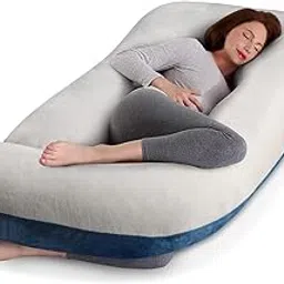 cauzyart Pregnancy Maternity Pillows for Sleeping 55 Inches U-Shape Full Body Pillow Support - for Back, Hips, Legs, Belly for Pregnant Women with Removable Washable Velvet Cover-picture-55