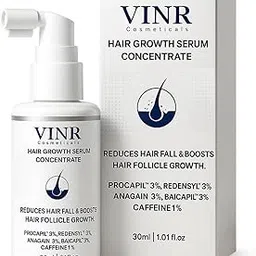 VINR Hair Growth Serum Concentrate - 3% Redensyl, 3% Anagain, 3% Baicapil, 1% Caffeine, 3% Procapil - Advanced Hair Regrowth Serum for Hair Fall Control & Hair Growth 30ml-image-77