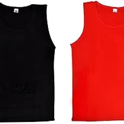 hivata Fancy Gym Vest for Men & Boys Sports Running Cotton Sleeveless Vest/Baniyan Modern Fit Solid Inner wear in Red & Black Color Pack of 2-picture-19