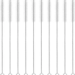Straw Cleaner Reusable Pipe Cleaners Brush - Stainless Steel Handle Straw Brush for Sippy Cup, Water Bottle, Tubes (8 Inch 10 Pack)-picture-59