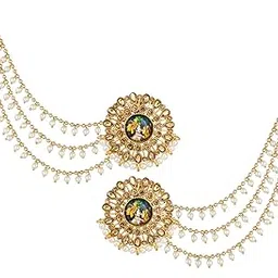 Non-Precious Metal Gold Plated Pearl Earrings For Women's & Girls-image-25