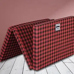 Colofly 2 Inch Three Fold Dual Comfort Reversible Uhd Foam Single Bed Mattress,72X35X2, Red & Black-picture-21