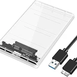 BODANBRO 2.5" HDD Hard Drive Enclosure transparent SATA III USB 3.0 Caddy Case External Reader Laptop Fast Data Trasfer UASP Cable Included Tool-Free LED Indicator Clear-picture-53