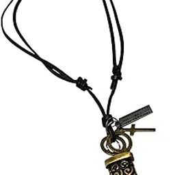 LEGION FANG - Brass Gold – 2-Inch Pure Stainless Steel Pendant with Adjustable Leather Rope for Men & Boys-image-77