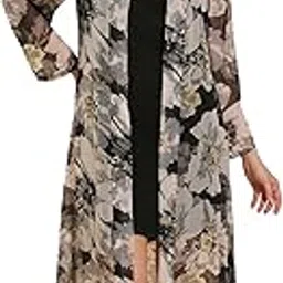 fashfun clothing FashFun Women's Polyester Floral Printed Open-Front Long Shrug-picture-34