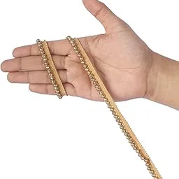 M S ZARIWALA Golden Moti and Pearl Laces for Dresses, Sarees, Lehenga, Suits, Blouse, Bags, Decorations, Borders, Crafts and Home Decor (9 Mtr)-image-28