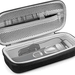 Linkidea Durable Travel Case Compatible with Wahl USA Pro Series 3026018, Manscaper Model 5708, Beard Trimmer Grooming Accessories Organizer, Portable Storage Box (Black)-picture-18