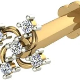 dishis 18K/14K Yellow/Rose/White Gold and Diamond Nose Pin(Screw) for Women-picture-17
