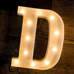 MIRADH LED Marquee Letter Lights Sign; Light Up Alphabet Letters for Wedding Birthday Party Christmas Home Bar Decoration; Warm White (Letter-D)-picture-30